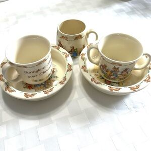 Vintage Royal Doulton Bunnykins Bowls & Mugs Set – 5 Pieces